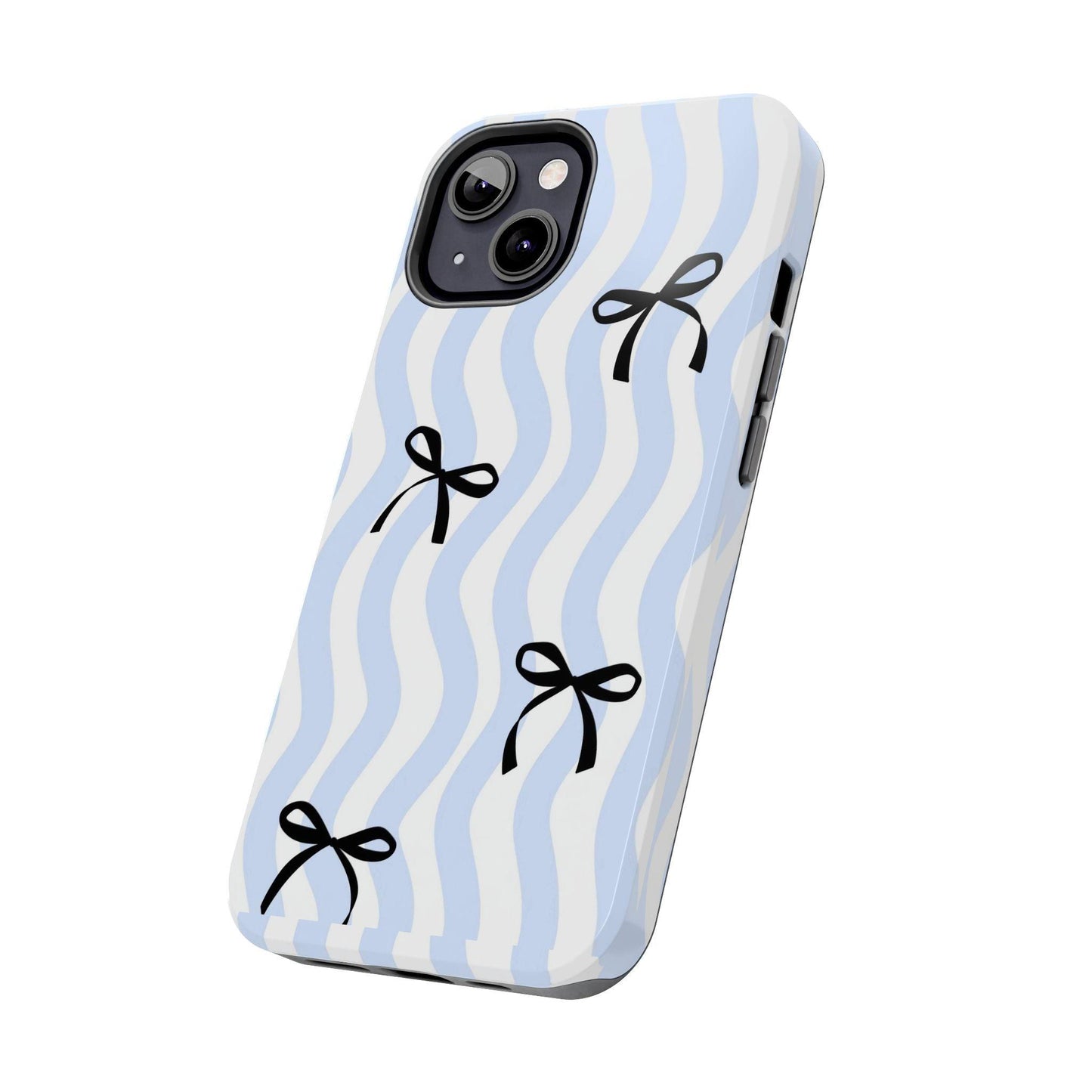 Bowtiful Blue Wavy Bliss Tough iPhone Cases