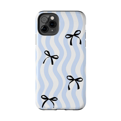 Bowtiful Blue Wavy Bliss Tough iPhone Cases