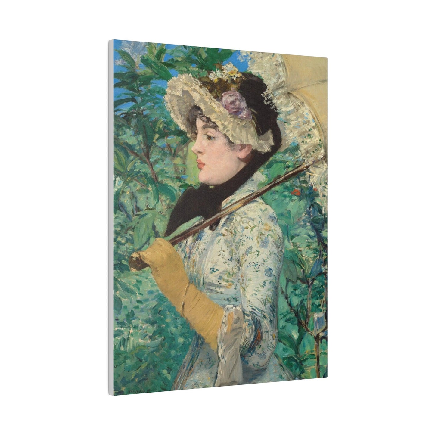 Jeanne Spring (1881) painting in high resolution by Edouard Manet - Matte Canvas, Stretched, 0.75"