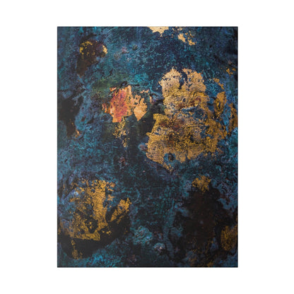 Blue Gold Abstract Painting - Matte Canvas, Stretched, 0.75"