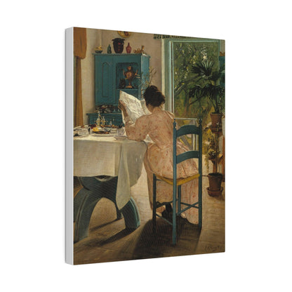 Laurits Andersen Ring Ved frokostbordet og morgenaviserne on a Matte Canvas Stretched 0.75