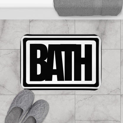 Minimalist Retro Bath Mat - Bath Mat in black and white