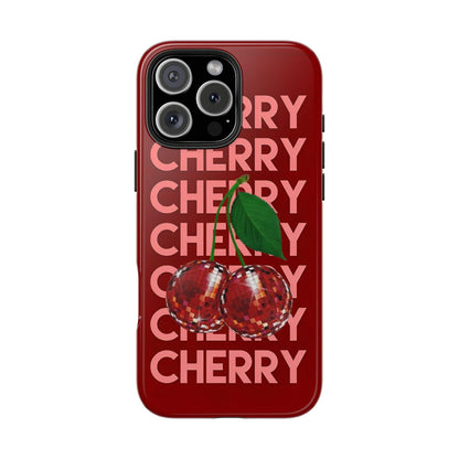 Cherries Disco Inspo iPhone Cases in Cherry Red