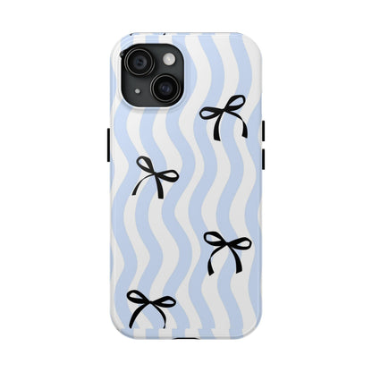 Bowtiful Blue Wavy Bliss Tough iPhone Cases