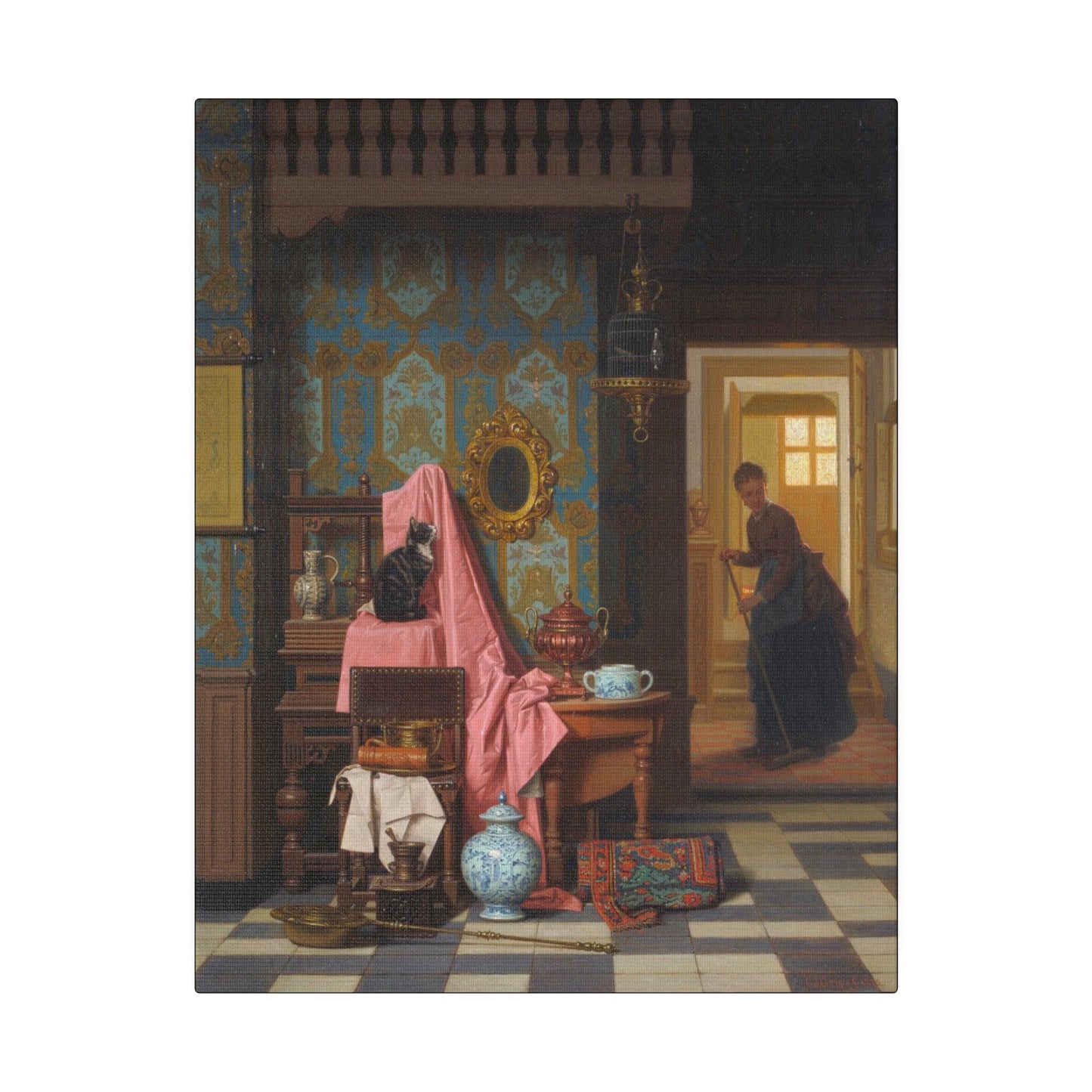 Opportunity Makes a Thief by Charles Joseph Grips on a Matte Canvas Stretched 0.75