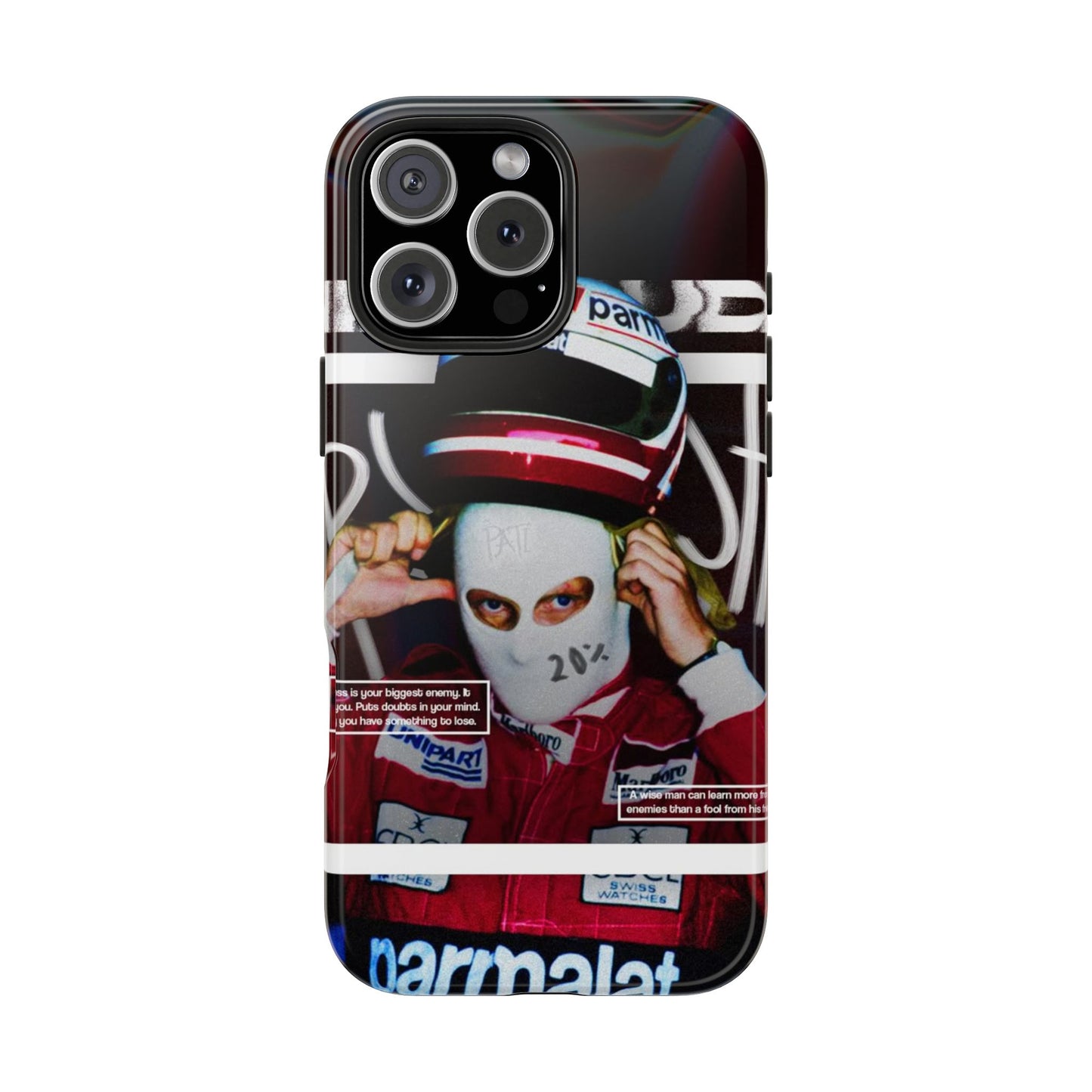 Racing-Inspired Tough Phone Case with Graffiti Design