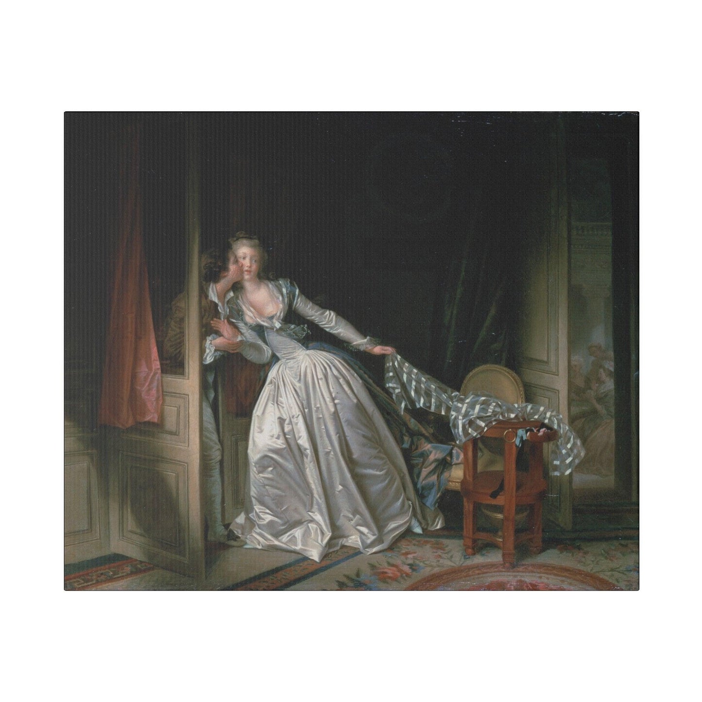 The Stolen Kiss by Jean-Honoré Fragonard - Matte Canvas, Stretched, 0.75"