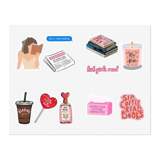 Hot Girls Read Sticker Sheets for Book Reader Girls