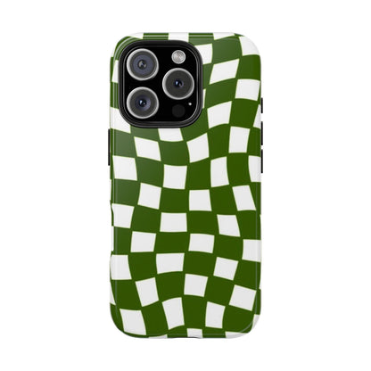 Green Checkmates Tough iPhone Cases