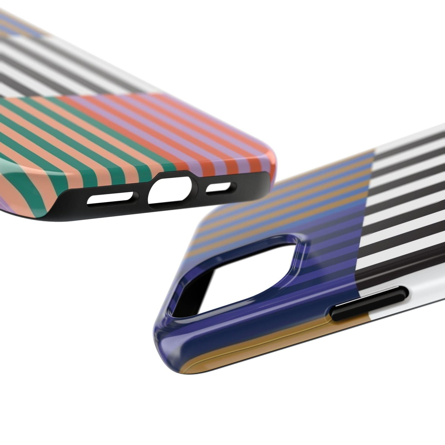 Striped Colorblock Symphony Tough iPhone Cases