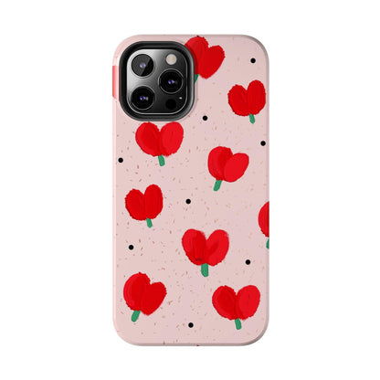 Floral Heart Aesthetic Tough iPhone Cases