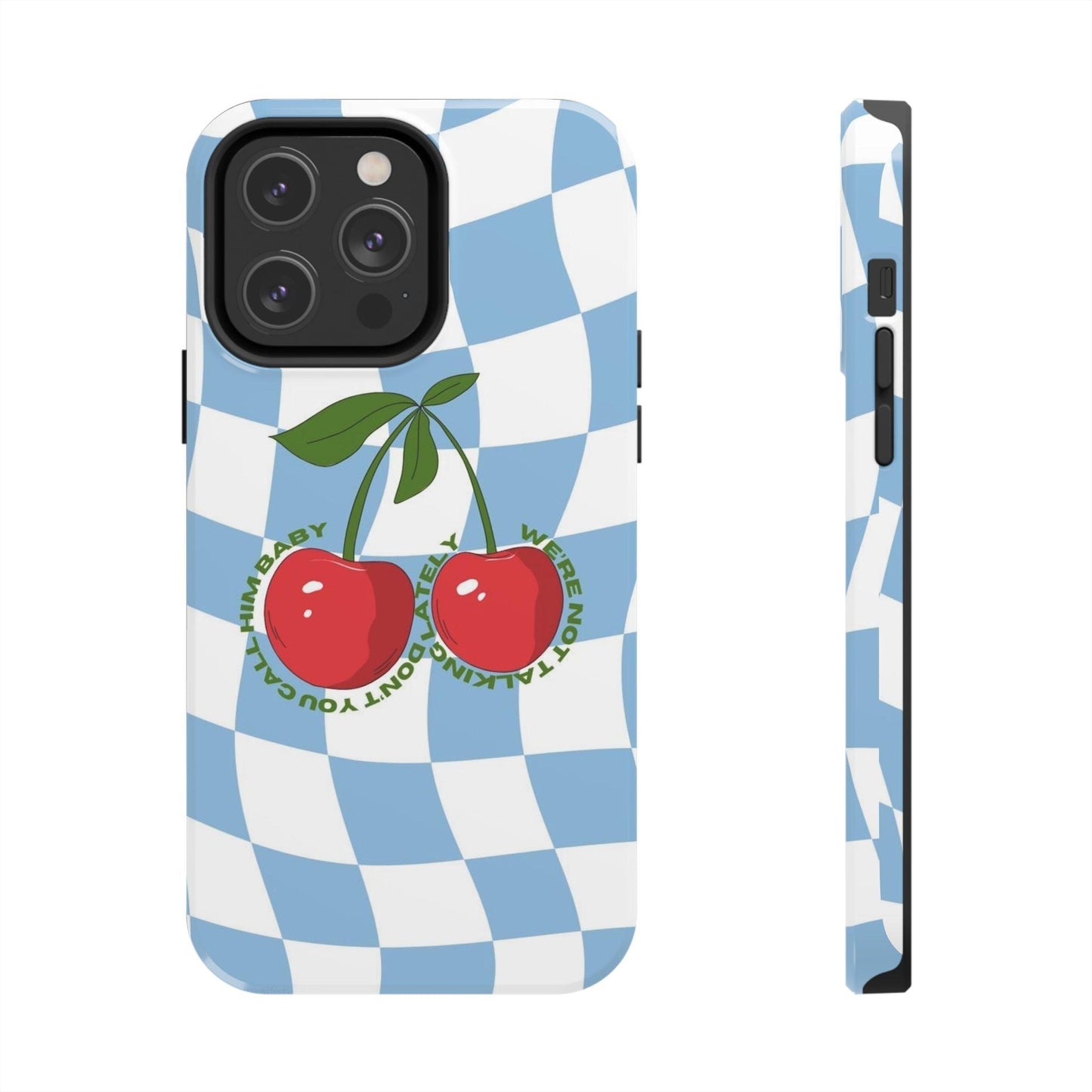 Cherry Gossip Check Tough iPhone Cases