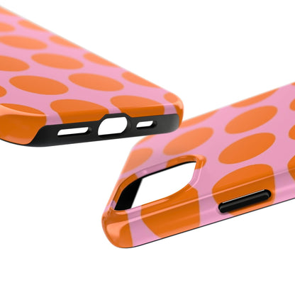 Orange Dots on Pink Tough Phone Cases