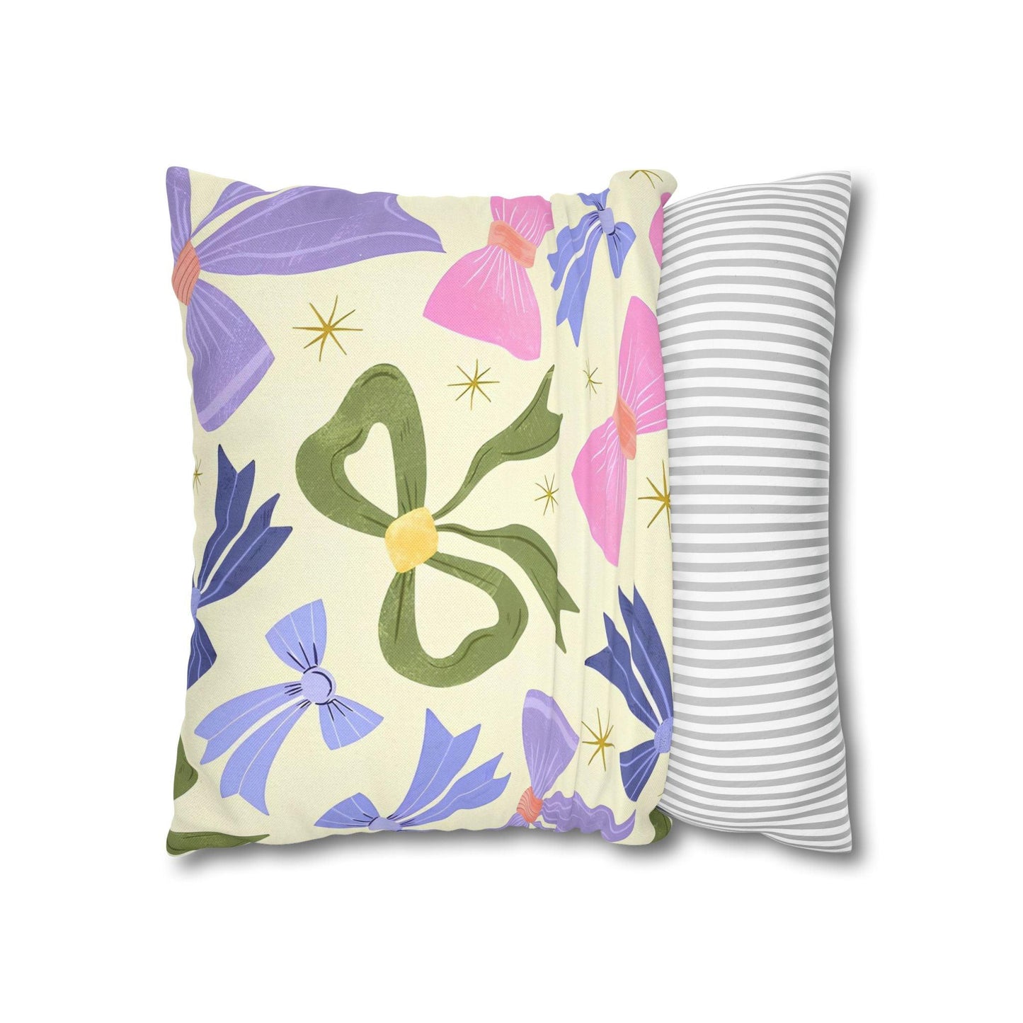 Colorful Festive Bows Cushion Cover - Spun Polyester Square Pillowcase - Available in 4 sizes