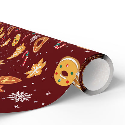 The Cookie Wonderland Burgundy Wrapping Paper