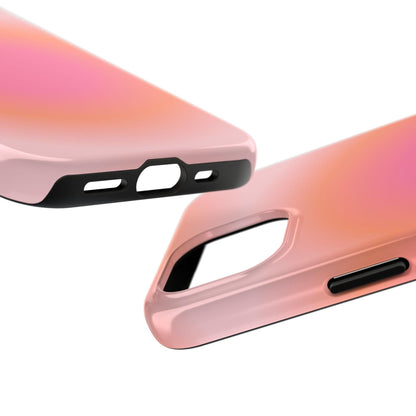 Coral Blushed Aura Tough iPhone Cases