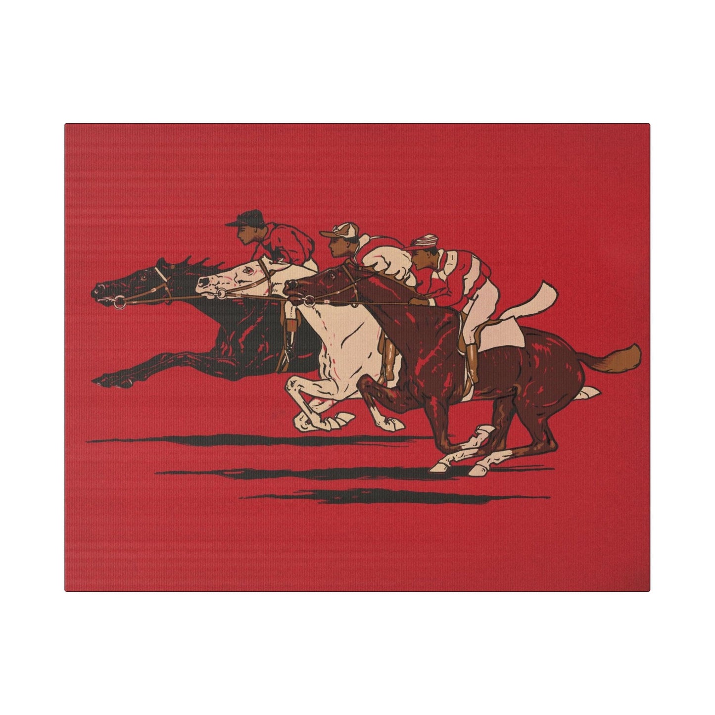 The Runners (1900), vintage horse racing illustration - Matte Canvas, Stretched, 0.75"