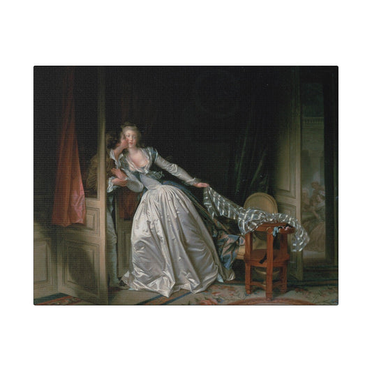 The Stolen Kiss by Jean-Honoré Fragonard - Matte Canvas, Stretched, 0.75"