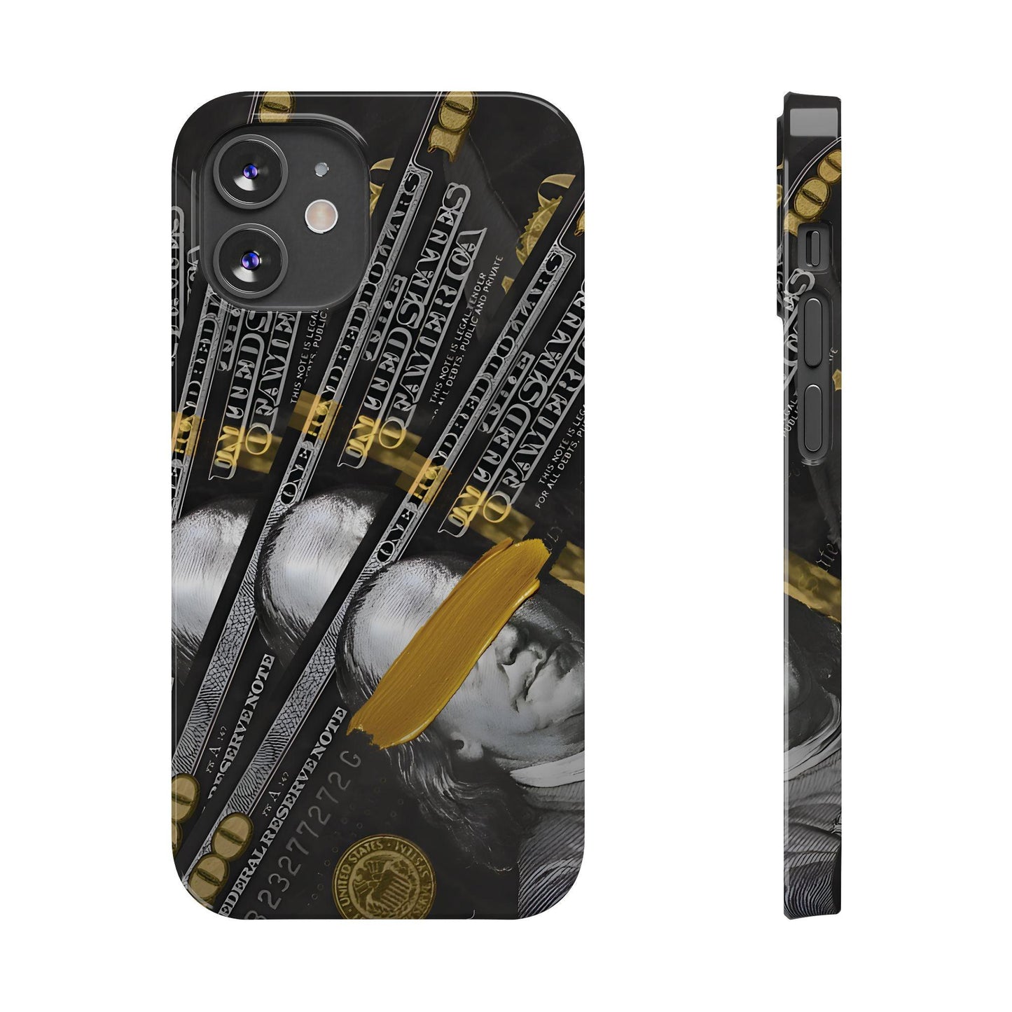 100 US Dollar Slim iPhone Case in Black & Gold - SMARTHOMEGOODIES