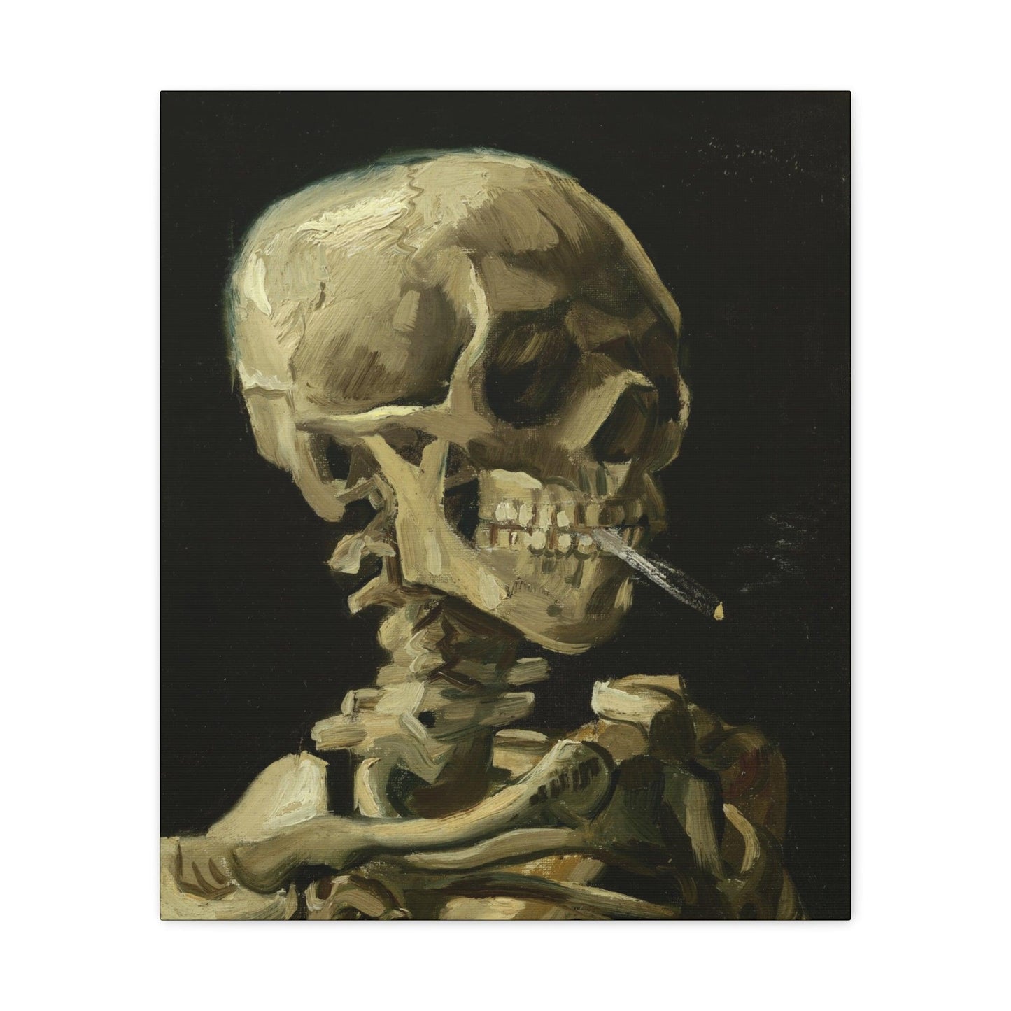 Vincent van Gogh - Head of a skeleton with a burning cigarette - Canvas Gallery Wraps