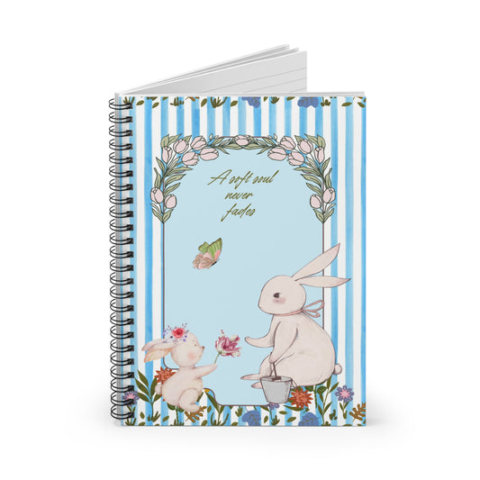 Soft Soul Floral Blue Spiral Notebook