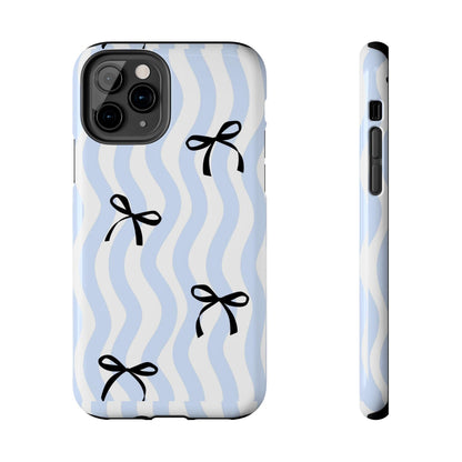 Bowtiful Blue Wavy Bliss Tough iPhone Cases