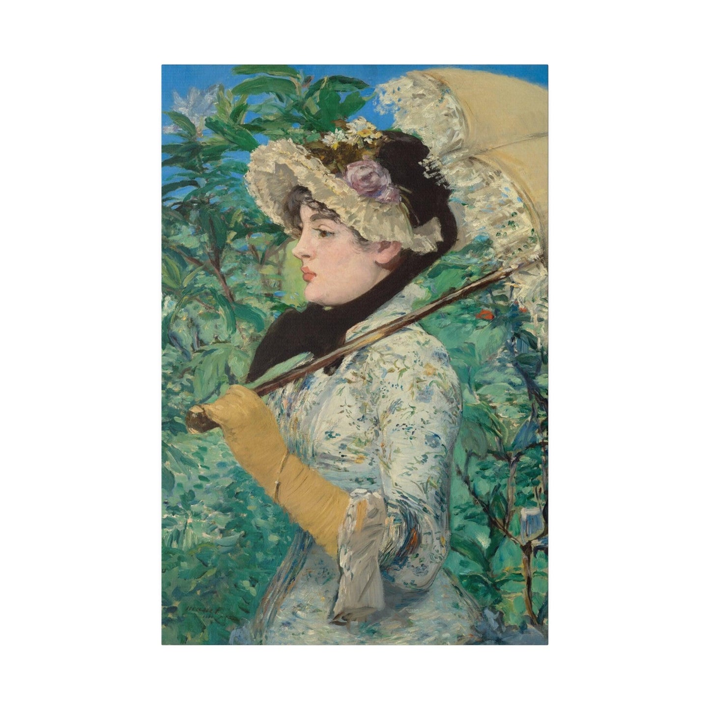 Jeanne Spring (1881) painting in high resolution by Edouard Manet - Matte Canvas, Stretched, 0.75"