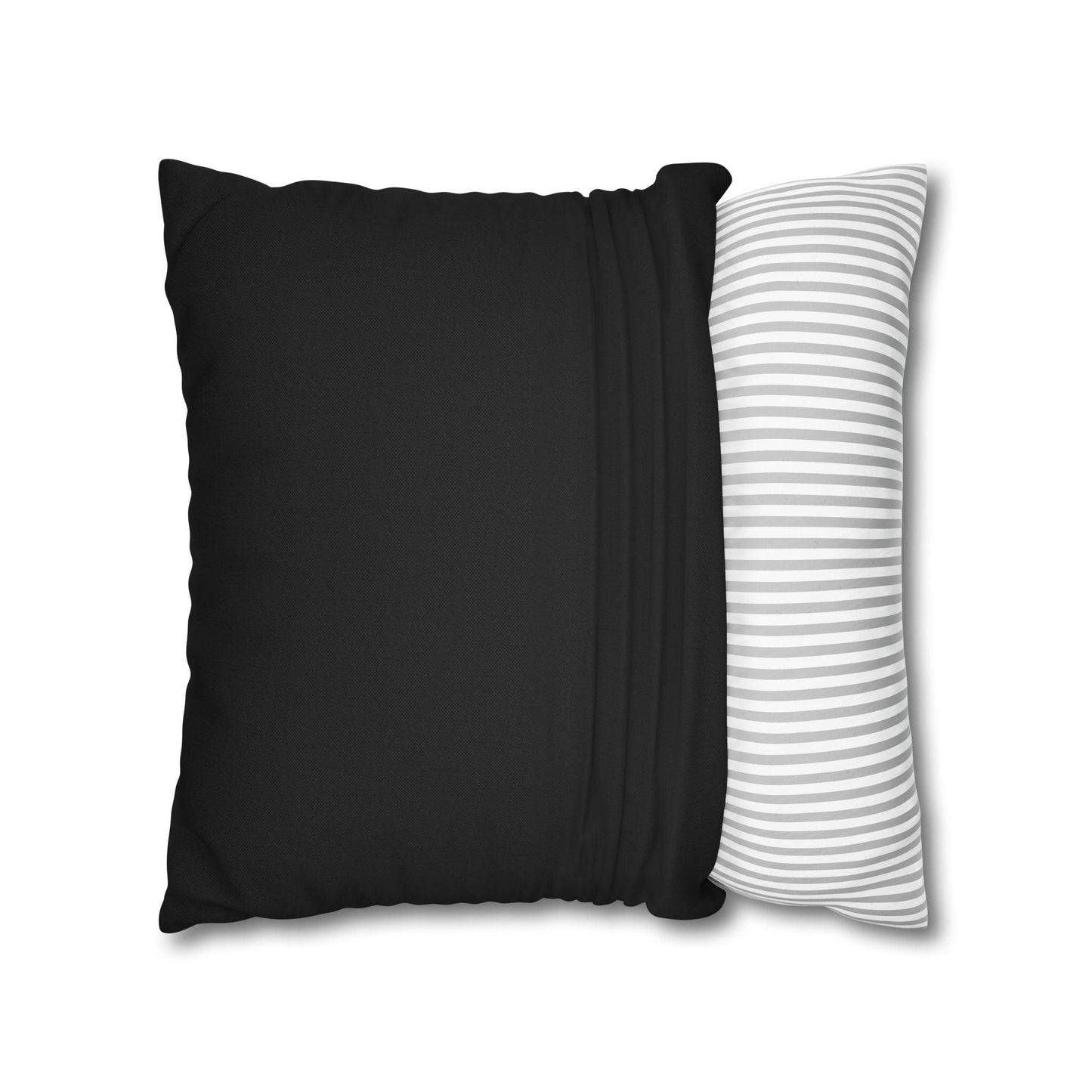 Imperial Edge Luxe Linear Cushion - Monochrome Black and White Spun Polyester Square Pillowcase