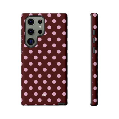 Burgundy Pink Polka Dot Phone Case