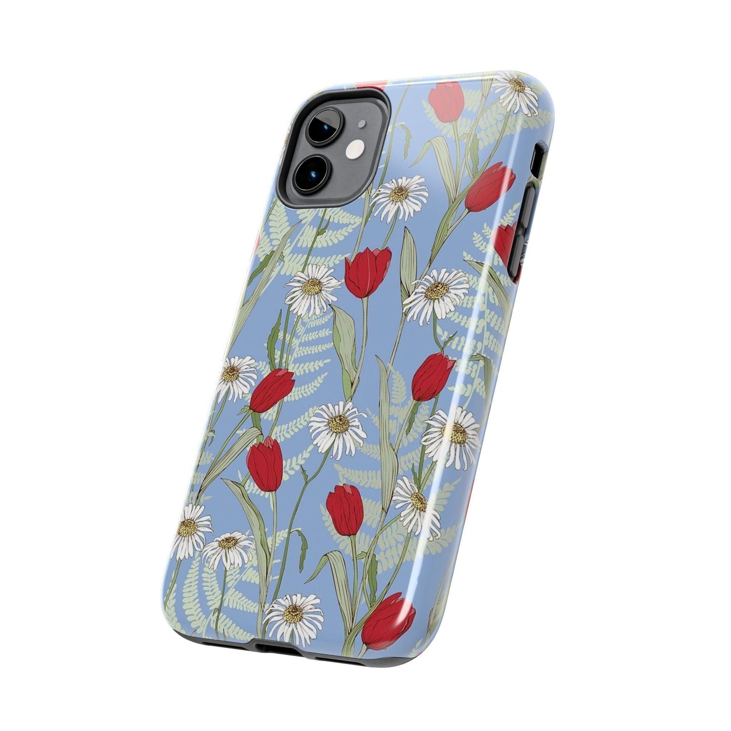 Blooms on Blue Tough iPhone Cases