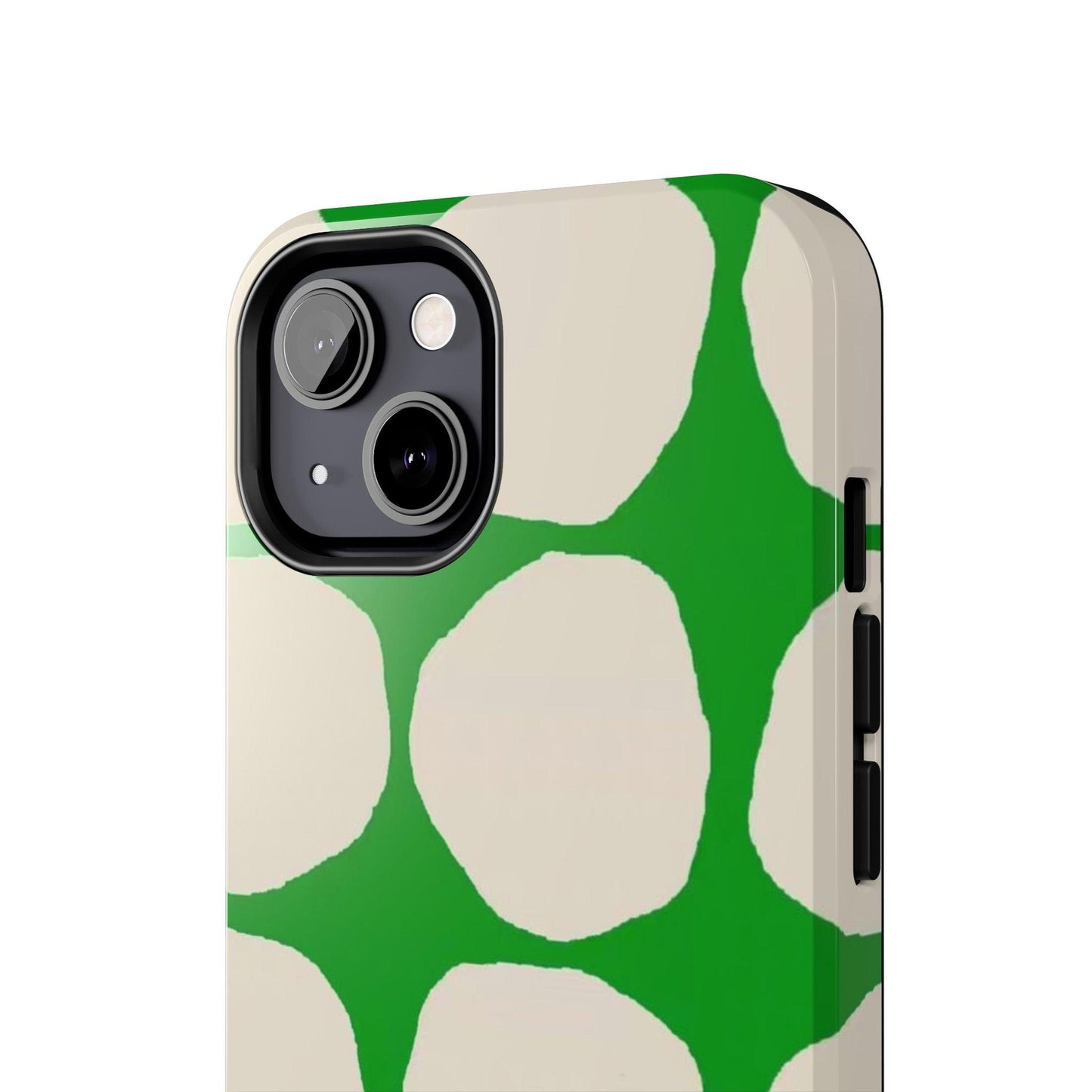 Green Scape with Beige Dots Tough iPhone Cases