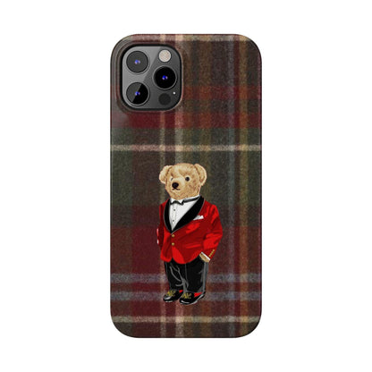 Dapper Bear Plaid Phone Case - Classic Tartan Polo Bear Design iPhone Cases