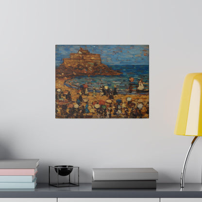 Seascape of St Mâlo by Maurice Brazil Prendergast on a Matte Canvas Stretched 0.75