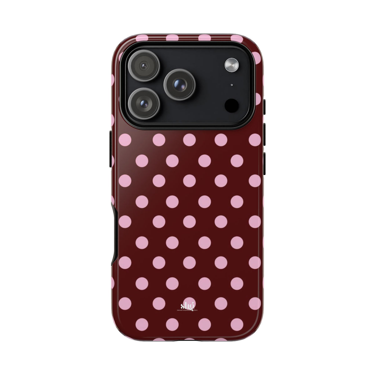 Burgundy Pink Polka Dot Phone Case