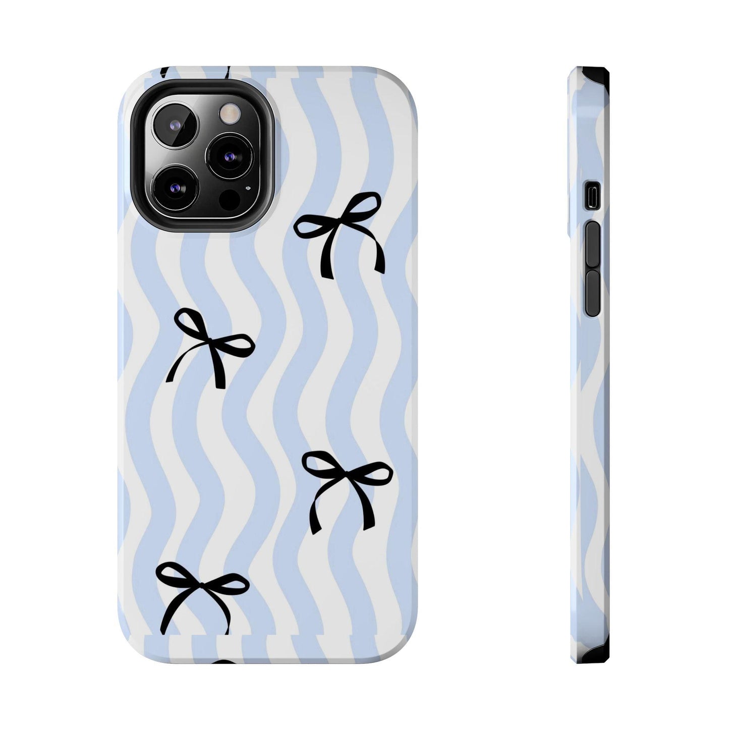 Bowtiful Blue Wavy Bliss Tough iPhone Cases