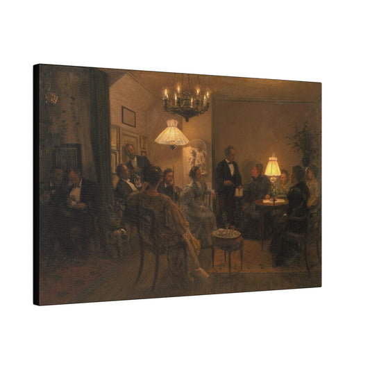 An Evening Party in the Artist's Home by Viggo Johansen - Matte Canvas, Stretched, 0.75"