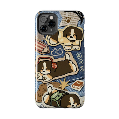 Puppy Pals Denim Vibes Tough iPhone Cases