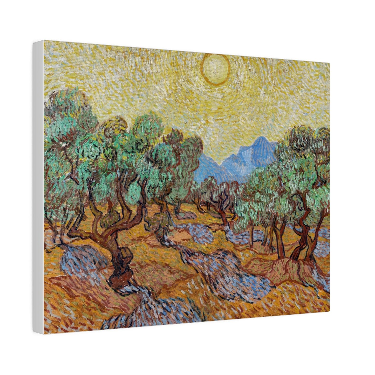 Vincent van Gogh's Olive Trees (1889) famous landscape painting - Matte Canvas, Stretched, 0.75"