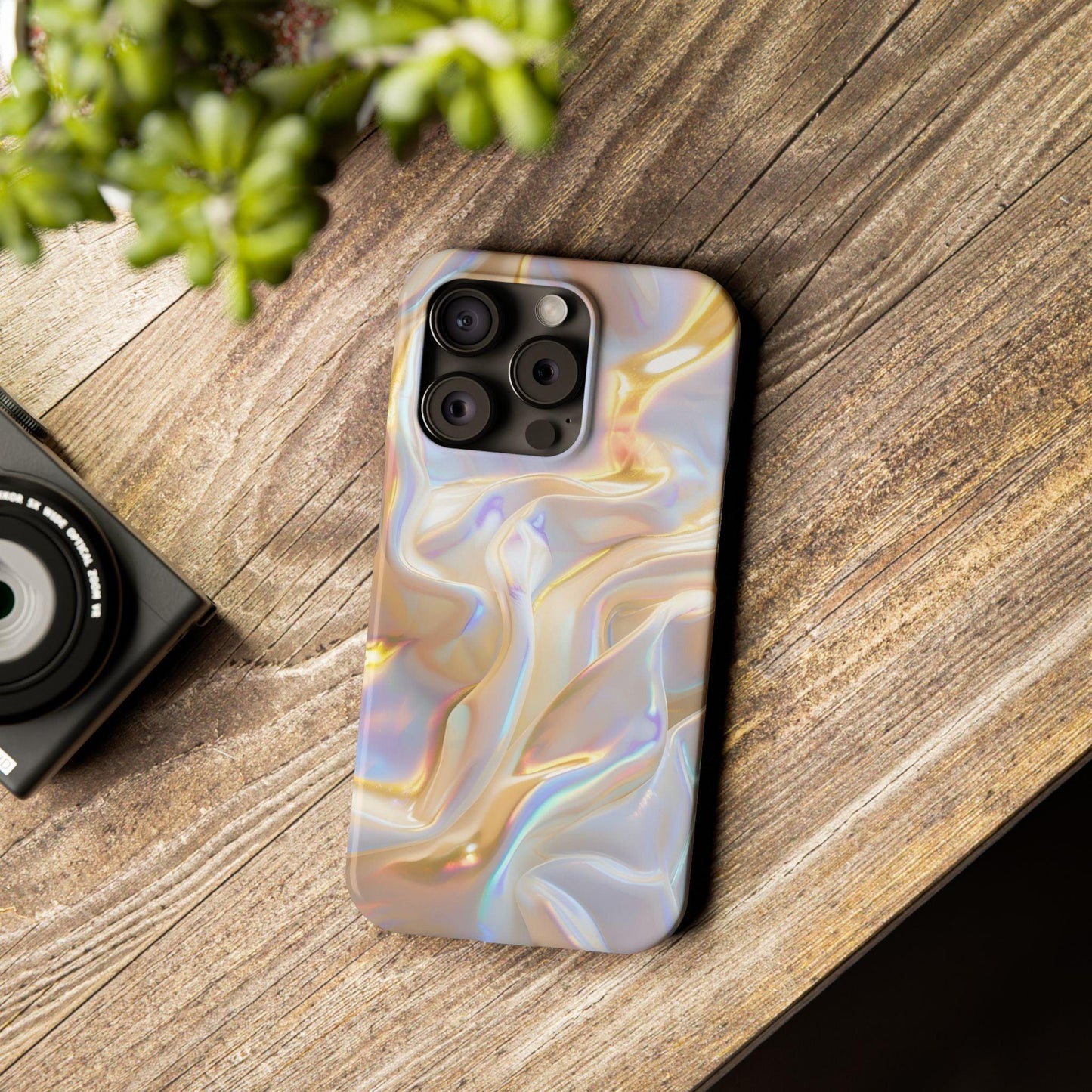 Iridescent Silk Flow Slim iPhone Cases