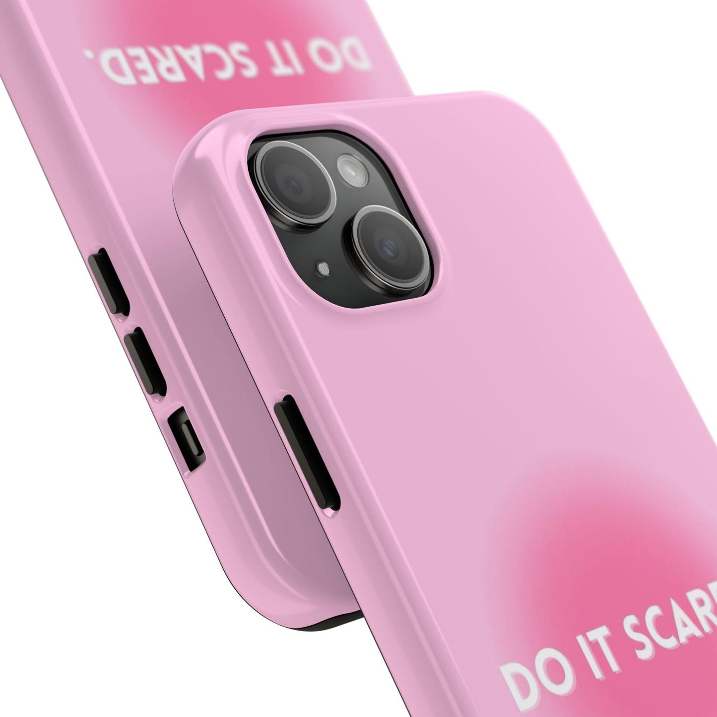 Do It Scared Tough iPhone Cases in Pink Aura