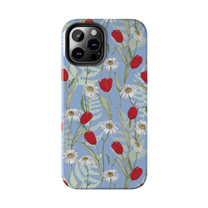 Blooms on Blue Tough iPhone Cases