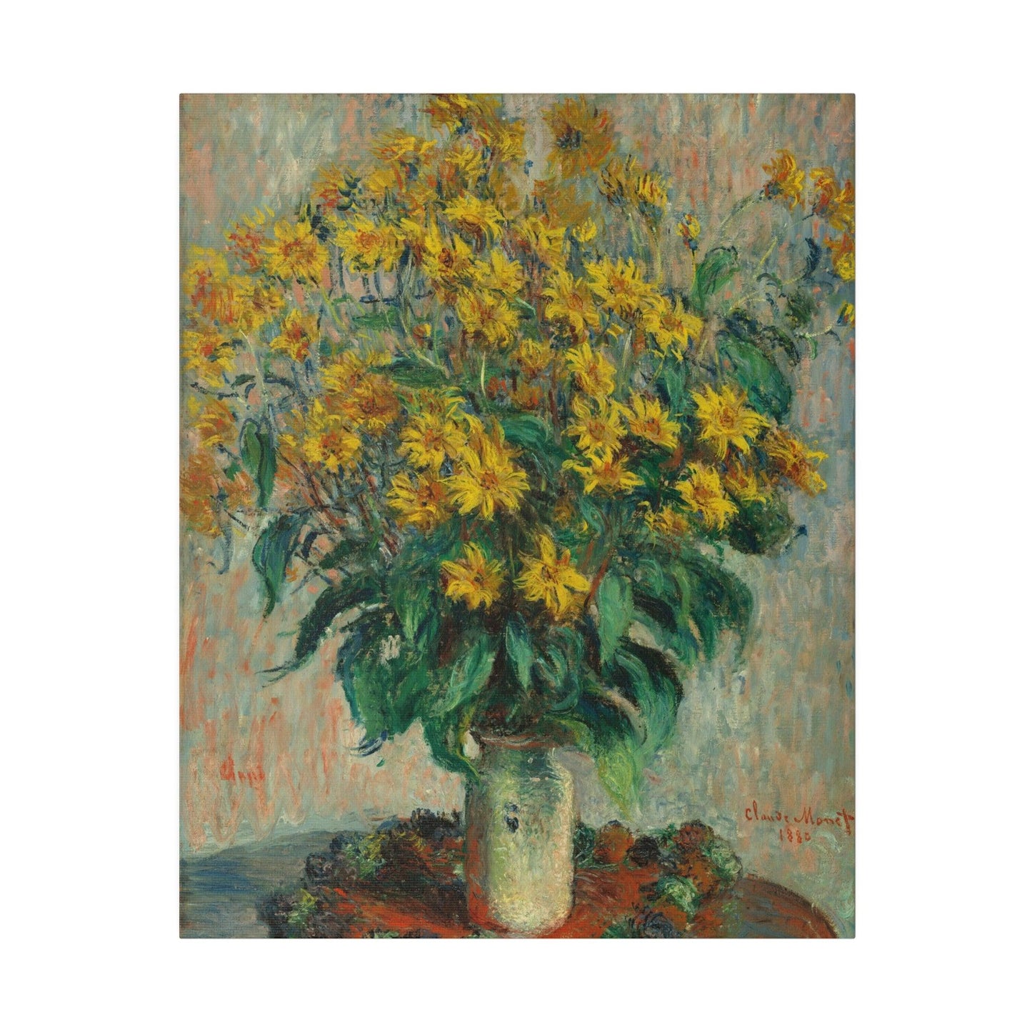 Claude Monet's Jerusalem Artichoke Flowers (1880) - Matte Canvas, Stretched, 0.75"