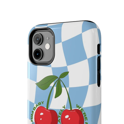 Cherry Gossip Check Tough iPhone Cases