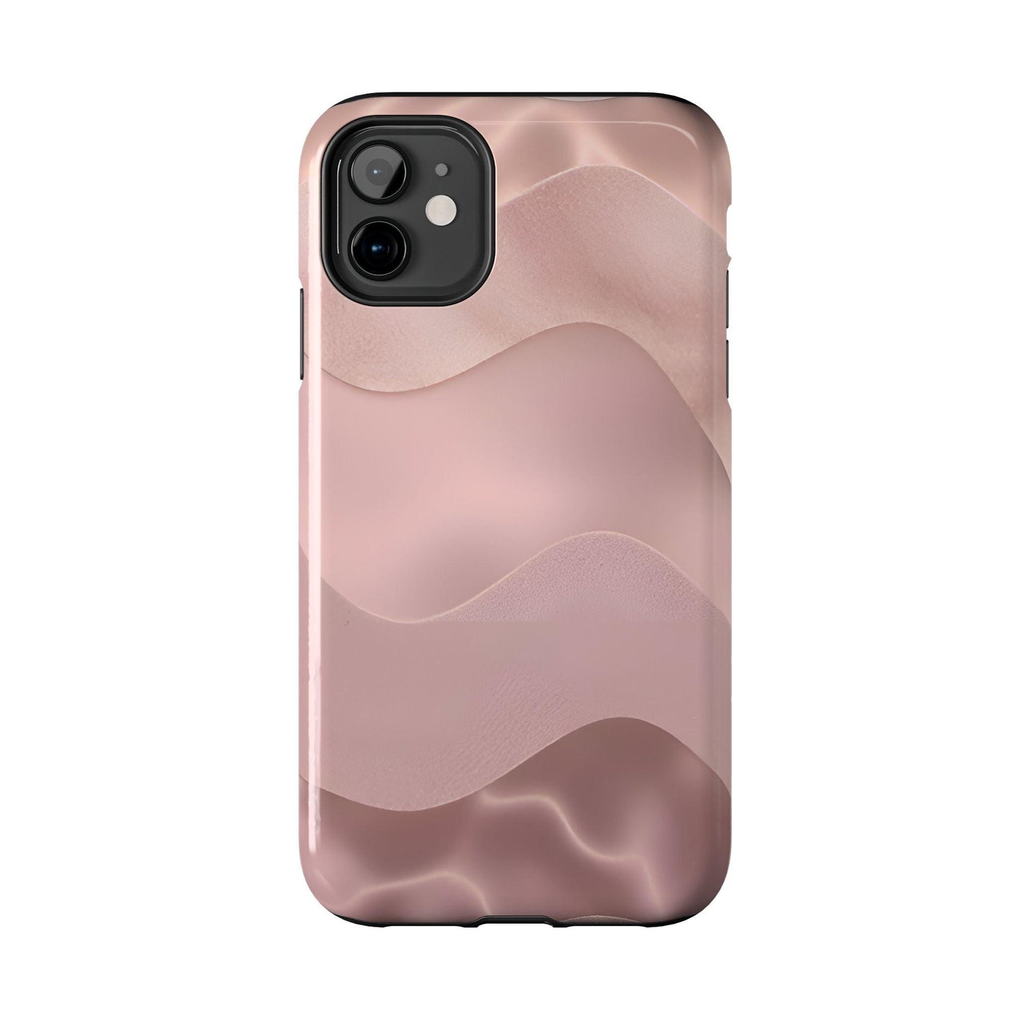 Blush Wave Satin Sandscape Tough iPhone Cases