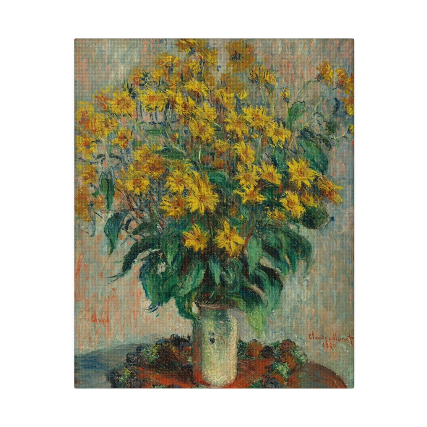 Claude Monet's Jerusalem Artichoke Flowers (1880) - Matte Canvas, Stretched, 0.75"