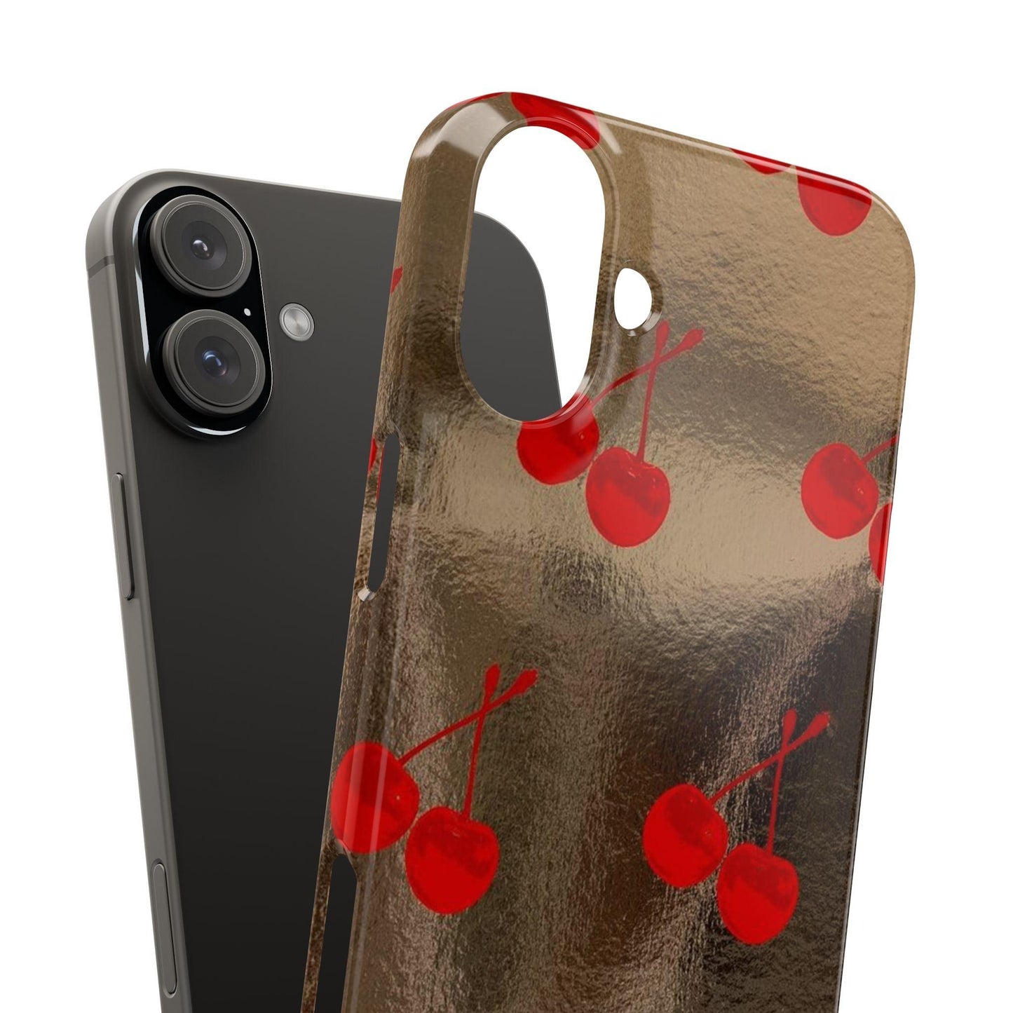 Golden Cherry Bliss Slim iPhone Cases