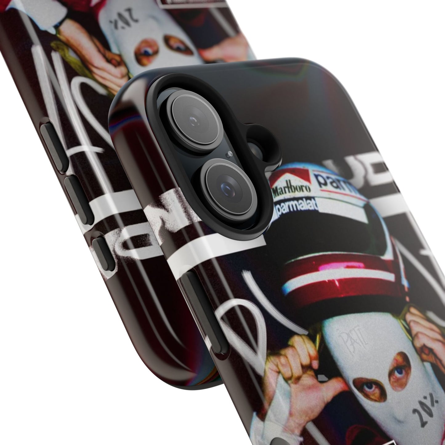 Racing-Inspired Tough Phone Case with Graffiti Design