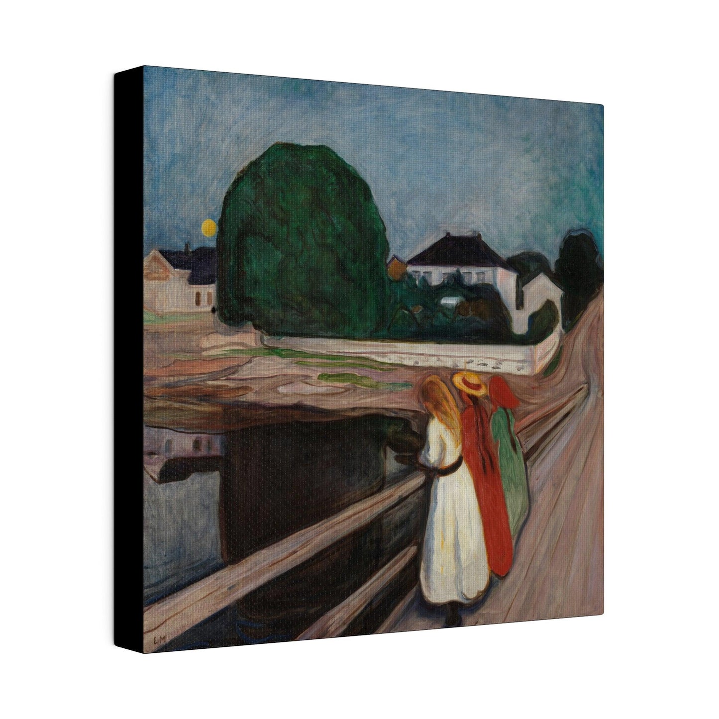 Edvard Munch's The Girls on the Bridge 1901  Matte Canvas Stretched 0.75