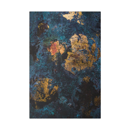 Blue Gold Abstract Painting - Matte Canvas, Stretched, 0.75"