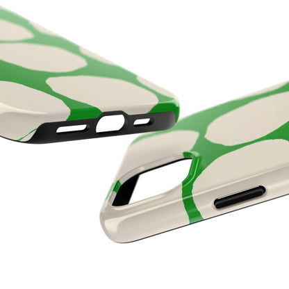 Green Scape with Beige Dots Tough iPhone Cases